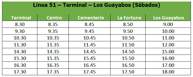 Maldonado Turismo Linea 51