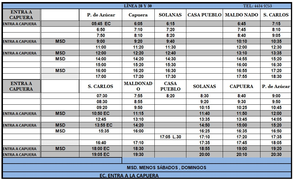 Guscapar Linea 28 y 30