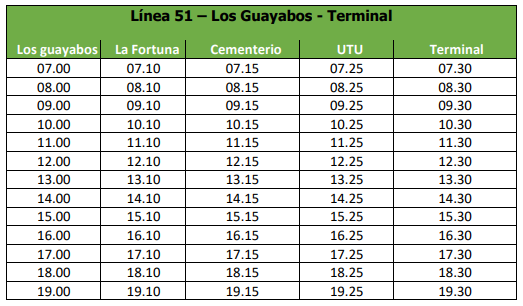 Maldonado Turismo Linea 51
